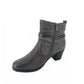 Grey Block Heel Ankle Boots