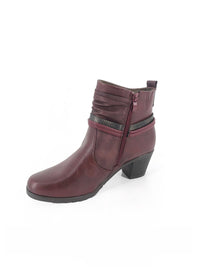 Red Block Heel Ankle Boots