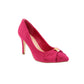 Fuchsia High Heel Court Shoe with Bow Detail