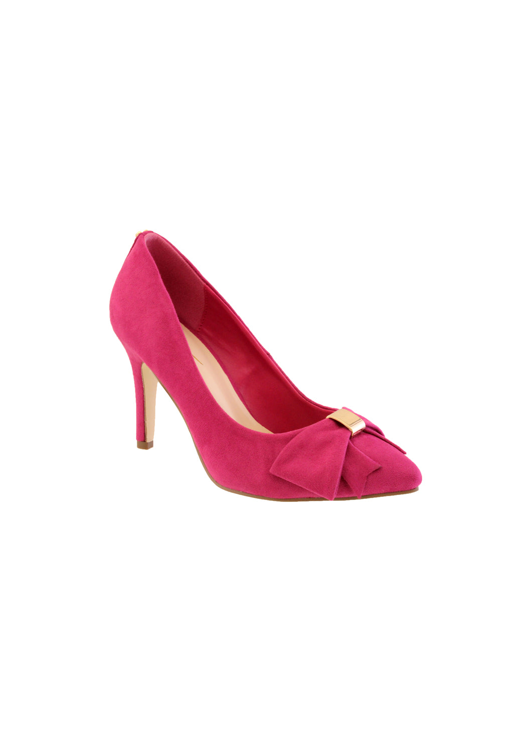 Fuchsia High Heel Court Shoe with Bow Detail