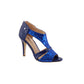 Blue Metallic High Heel Peep Toe Shoe