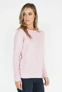 Ribbed Pullover with Button Detail-3