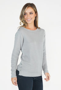 Ribbed Pullover with Button Detail-5