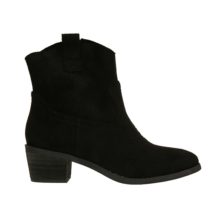 Black Western Style Ankle Boot