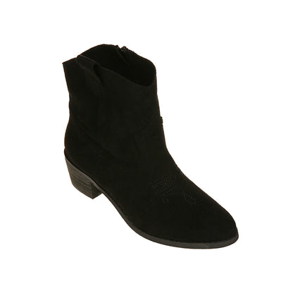 Black Western Style Ankle Boot