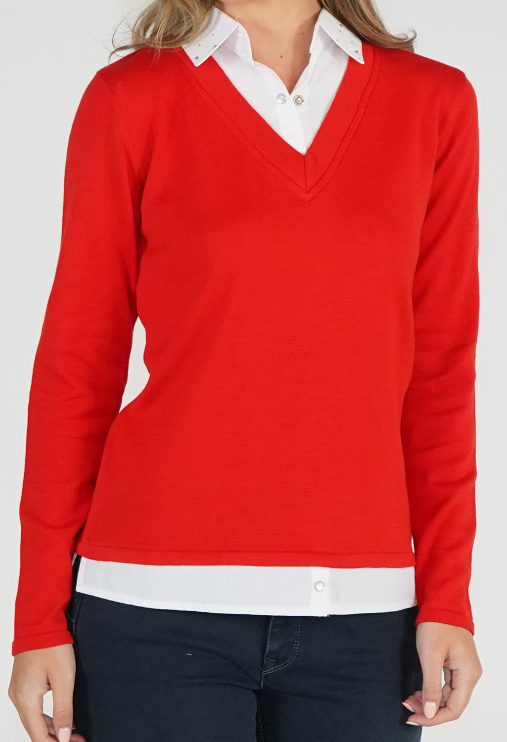 Red 2 in 1 Pullover