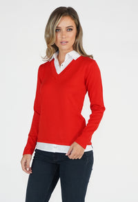 Red 2 in 1 Pullover