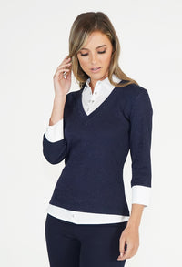 Navy Sparkle 2 in 1 Pullover