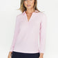 Pink Textured Polo Top