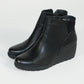 Decorative Snake Panel Black Wedge Heel