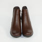 Brown Block Cushion Heel Plain Boots