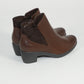 Brown Block Cushion Heel Plain Boots