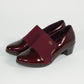 Wine Elasticated Slip On Block Heel