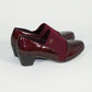 Wine Elasticated Slip On Block Heel