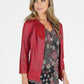 Red Leather Look Open Jacket