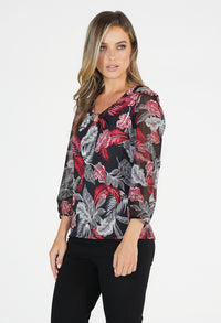 Red and Black Pattern Top