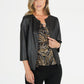 Black Leather Look Open Jacket