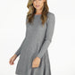 Grey Ribbed Fit and Flare Dress