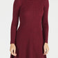 Wine Ribbed Fit and Flare Dress