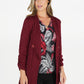 Bordeaux Red Knit Cardigan