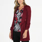 Bordeaux Red Knit Cardigan