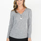 Grey Top With Pendant Detail