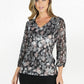 Grey Black Pattern Top