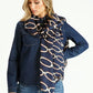 Navy Chain Print Scarf