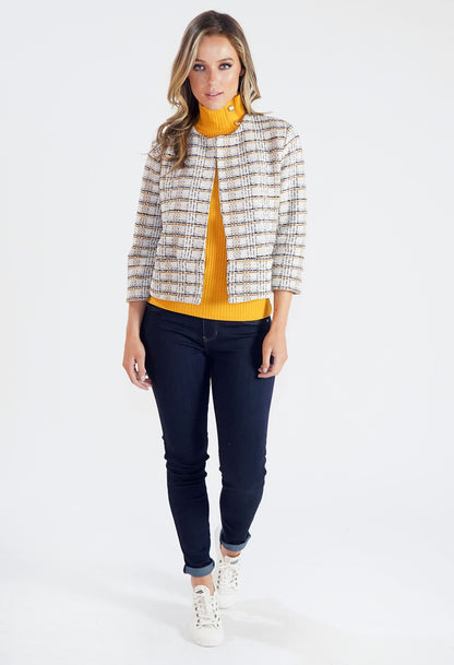 Short Woven Check Jacket-1