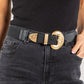 Gold Buckle Western Belt