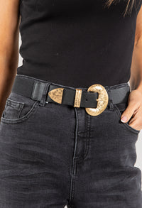 Gold Buckle Western Belt