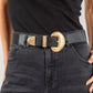 Gold Buckle Western Belt