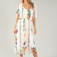 Artistic Print Plisse Pop Over Dress