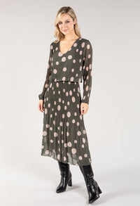 Polka Dot Plisse Pop Over Dress