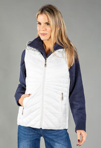 Padded Gilet with Abstract Print Lining