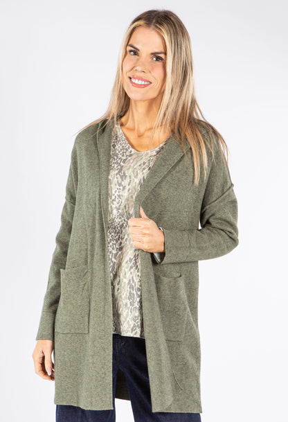 Soft Touch Fine Knit Hooded Cardigan