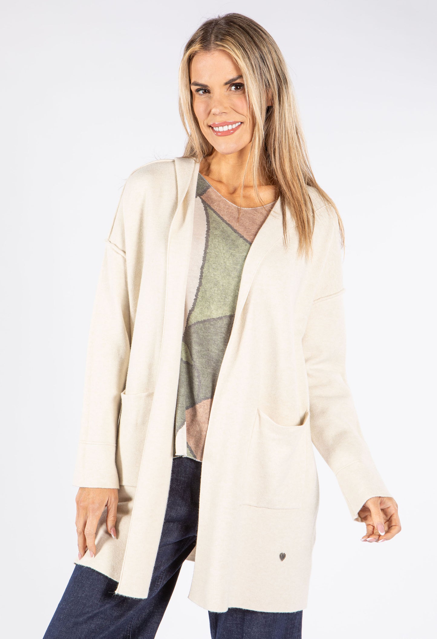 Soft Touch Fine Knit Hooded Cardigan