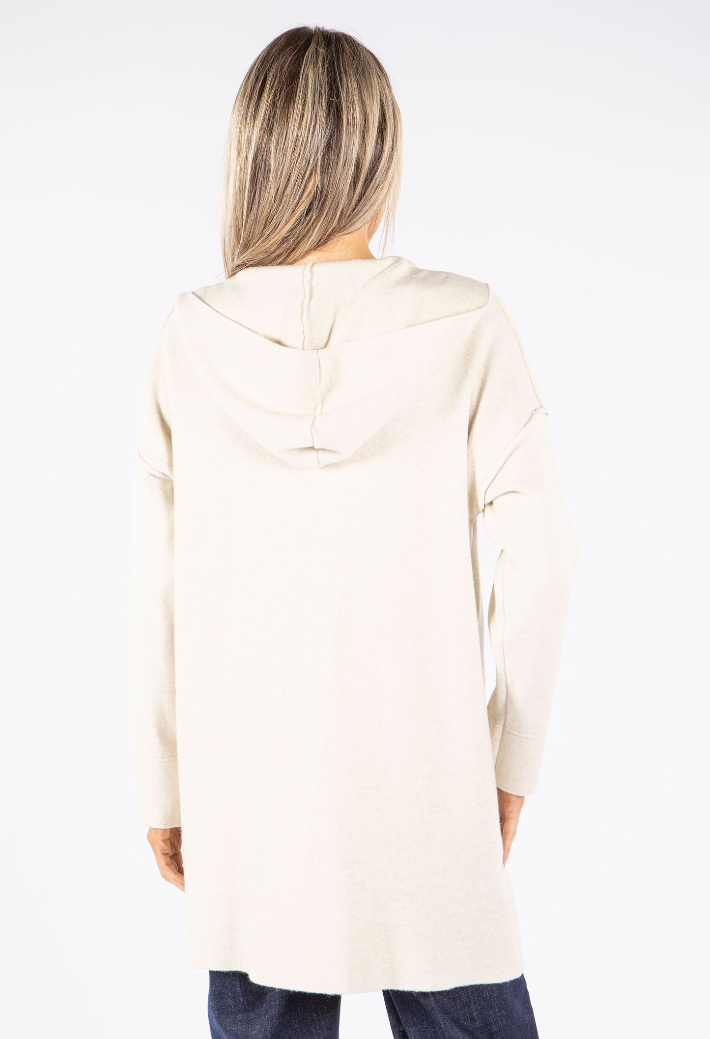 Soft Touch Fine Knit Hooded Cardigan