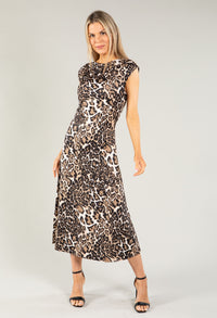 Ruched Leopard Print Dress