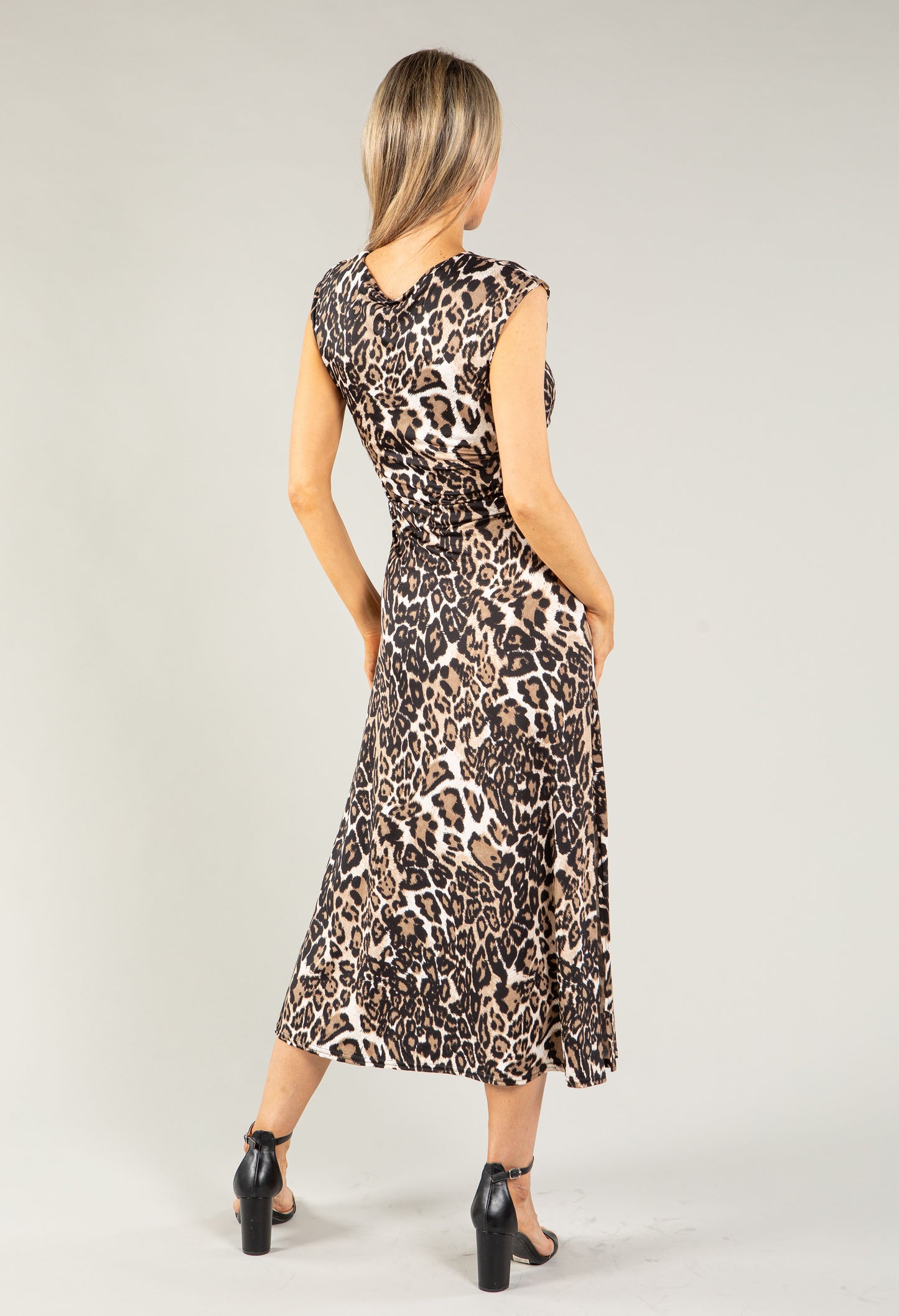 Ruched Leopard Print Dress