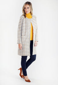 Long Woven Check Jacket