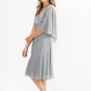 Silver Metallic Cape Effect Dress