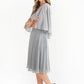 Silver Metallic Cape Effect Dress