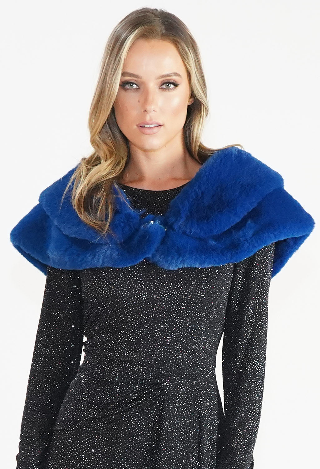 Blue Faux Fur Wrap