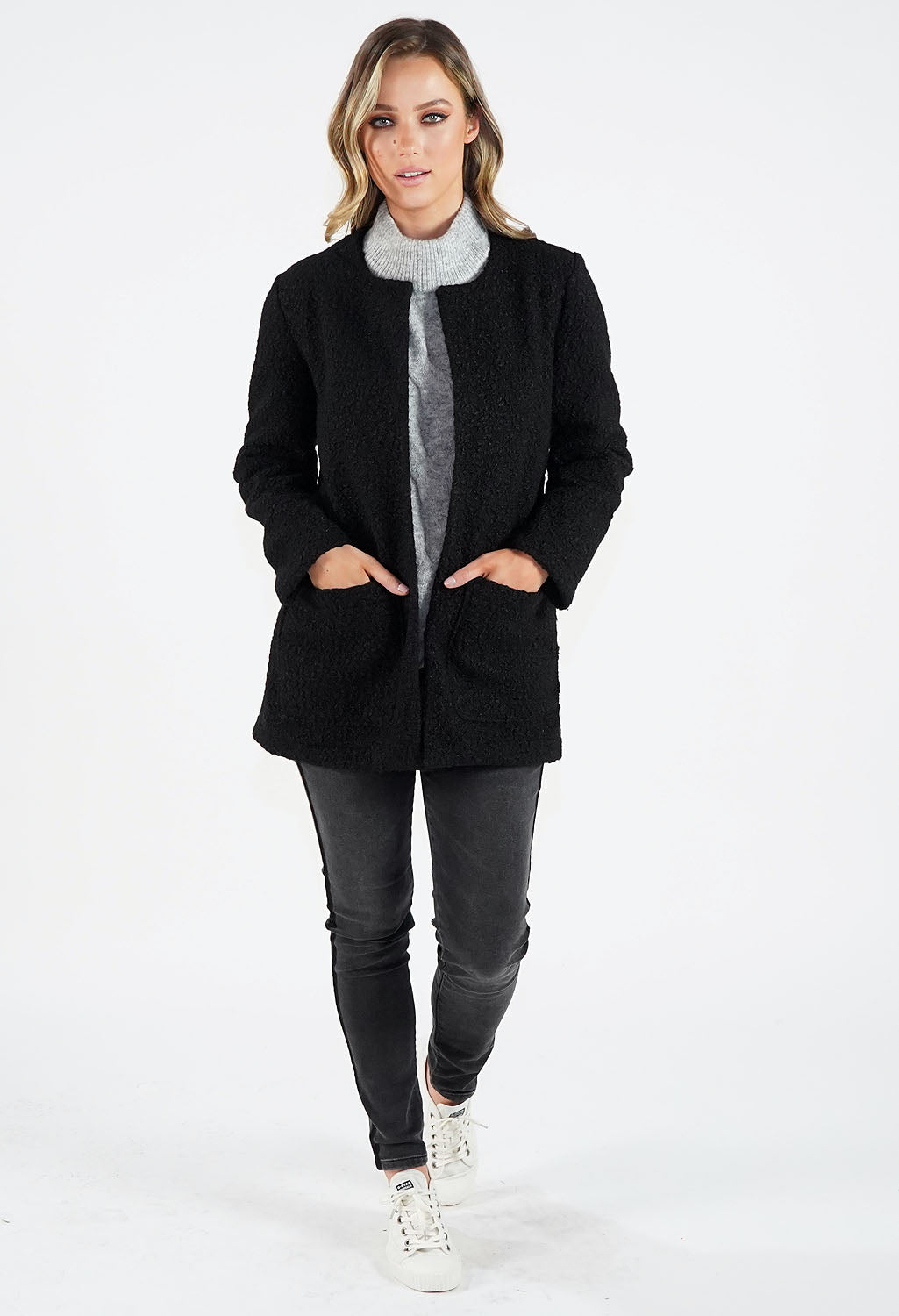 Cosy Collarless Jacket-1