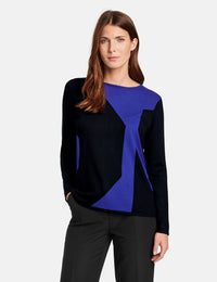 Jumper with Graphic Colour Blocking-1