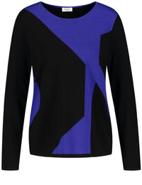 Jumper with Graphic Colour Blocking-1