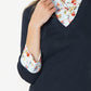 Navy and Floral 2 in 1 Cotton Pullover