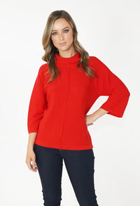 Red Roll Neck Knit