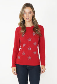 Red Soft Touch Star Detail Jumper